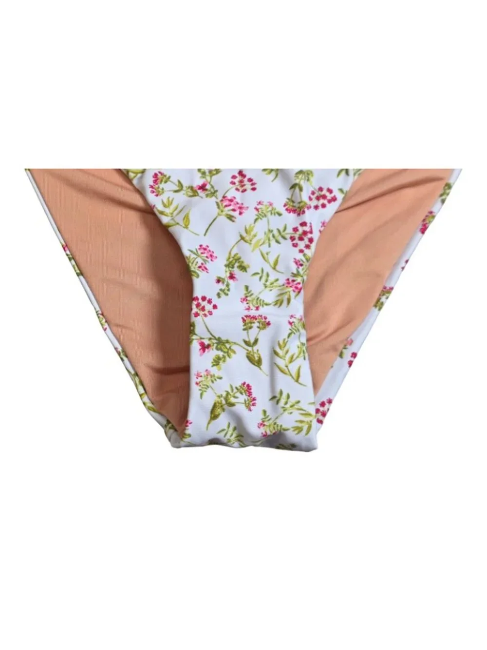 NWT Women's - J. Crew Floral Curved Waist Cheeky Bikini Bottom, Size Small